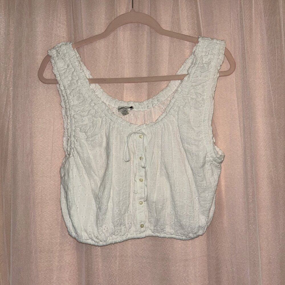 American Eagle  Crop Top Tank White LG